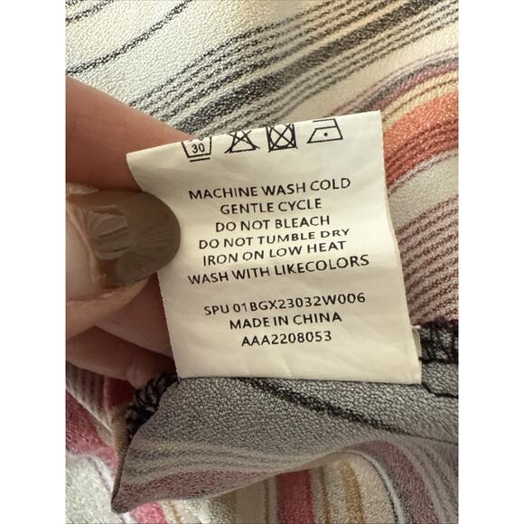 Bloomchic Plus Size Women's 22/24 Retro Stripe V Neck Peplum Asymmetric Tunic - Picture 8 of 11